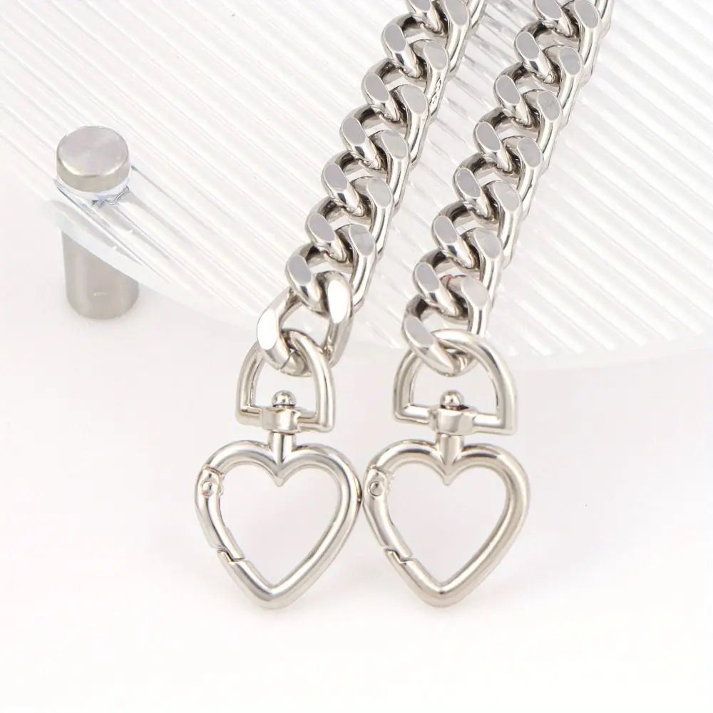 Korea Style Metal Purse Strap Extender Chain Heart Shape Replacement Handbags Strap Decorative Lengthen Charm Attachment Clutch