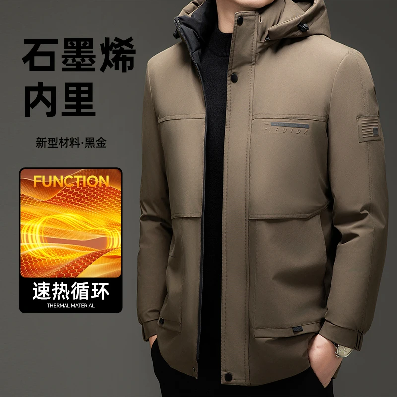 الشتاء معطف للرياضة الرجال الموضة رشاقته الثلوج مقنعين مقاوم للماء أبلى معطف دافئ ملابس الآباء معطف رجالي غير رسمي