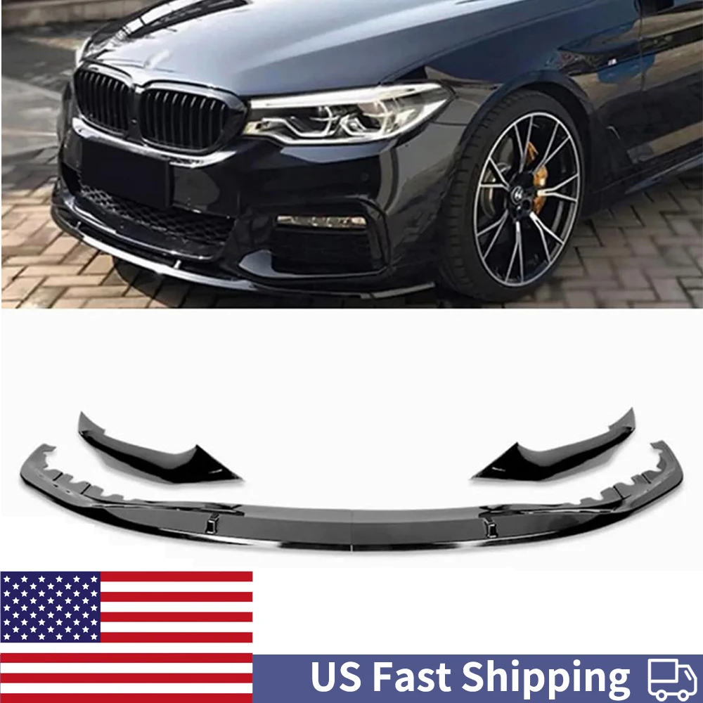 

For BMW 5-Series G30 M-Sport 2017-2020 2019 Front Bumper Lip Spoiler Splitter Guard Car Bumpers Protector Accessories 3 Pcs/set