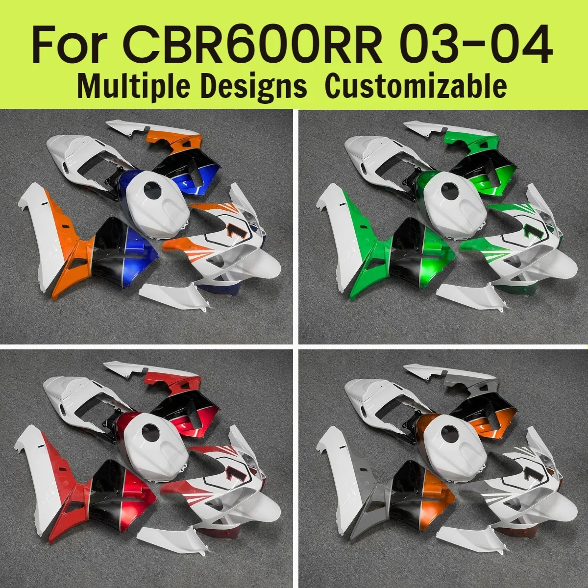 

Комплект обтекателей для мотоцикла Honda CBR600RR 2003-2004, обвес CBR 600RR 03-04, литье под давлением из АБС-пластика