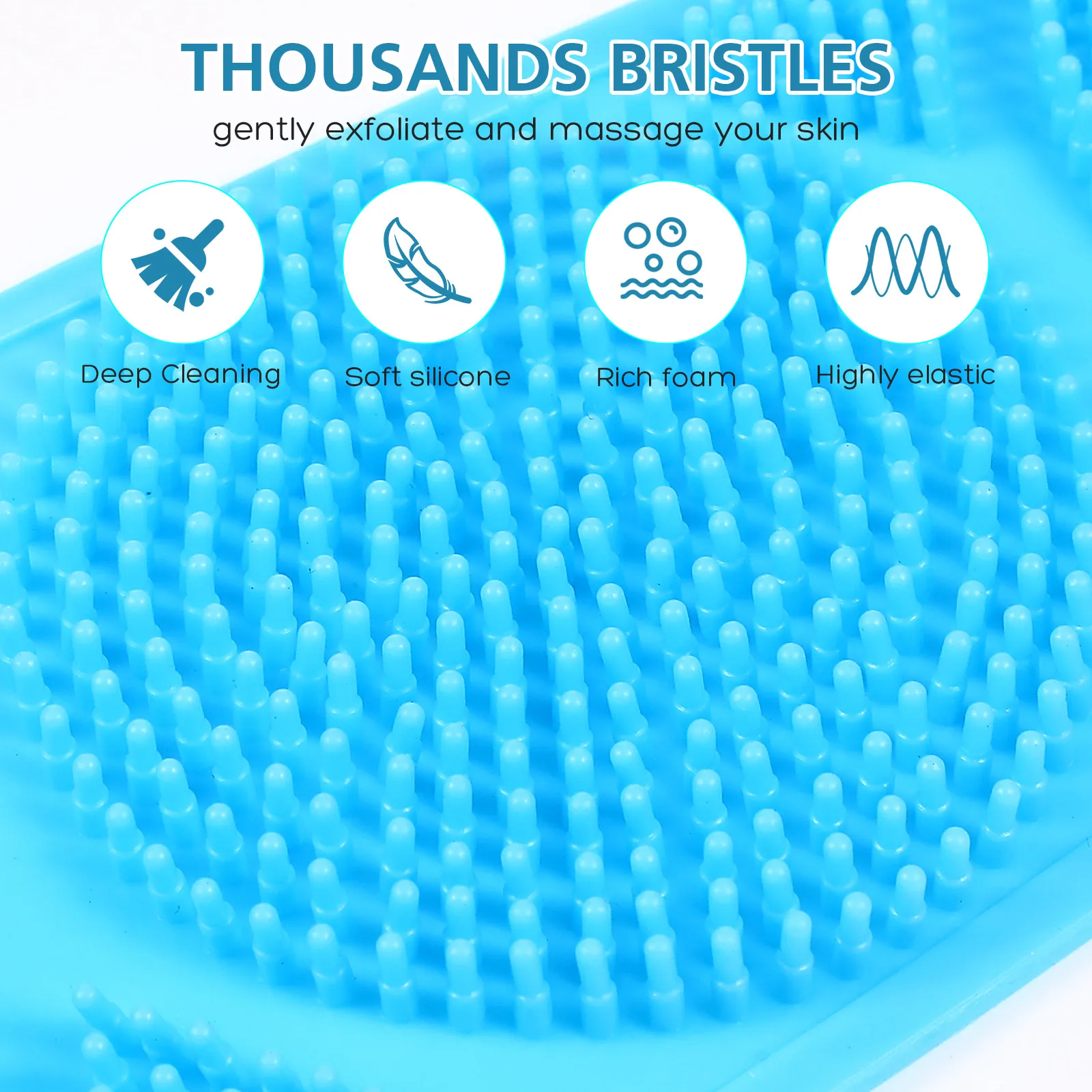 

Silicone Back Scrub Towel Premium Quality Long Strip Design for Deep Exfoliation and Pore Cleaning Portable Bath Tool for Home