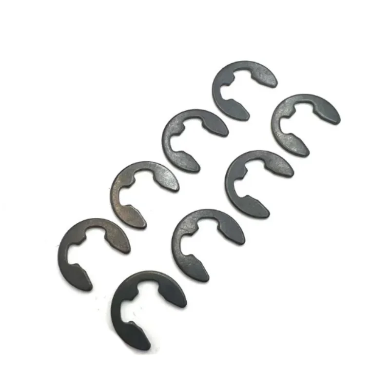 10/50/100 M1.2 M1.5 M2 M3 M3.5 M4 M5 M6 M7 M8 M10 toM24 Black 65mn Steel E Clip Circlip Retaining Ring Washer for Shaft Fastener