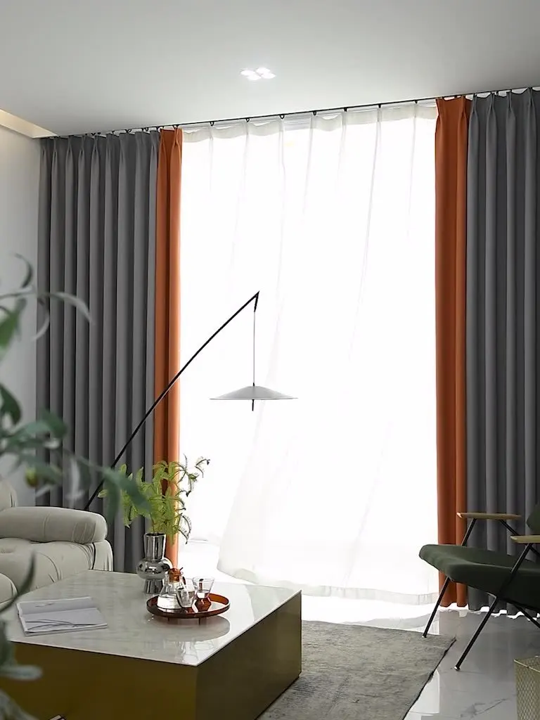 NH4142Light luxury living room bedroom insulation Nordic style curtain cloth simple and stylish