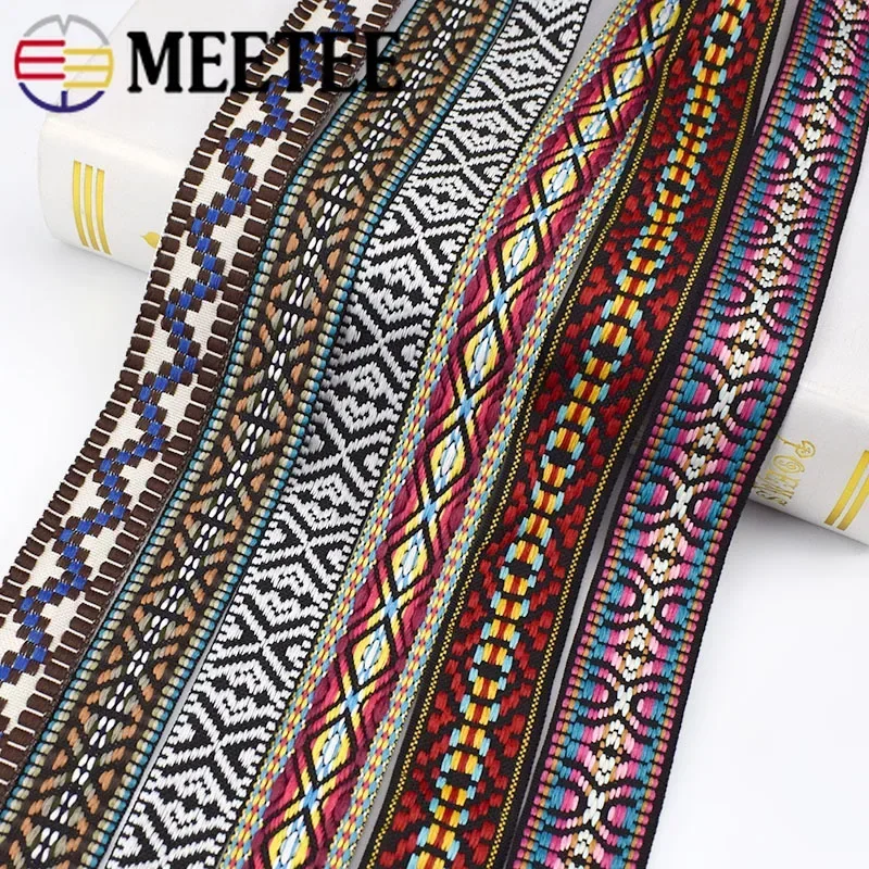 2/5Meters 30/38mm Jacquard Webbing Bag Straps Polyester Cotton Ribbon Garment Bias Binding Tape DIY Fabric Sewing Accessories