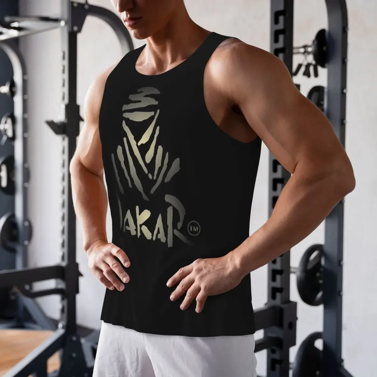 Quick Dry Dakar Rally Gym Tank Muscle Sleeveless Shirt Bodybuilding Breathable Vest