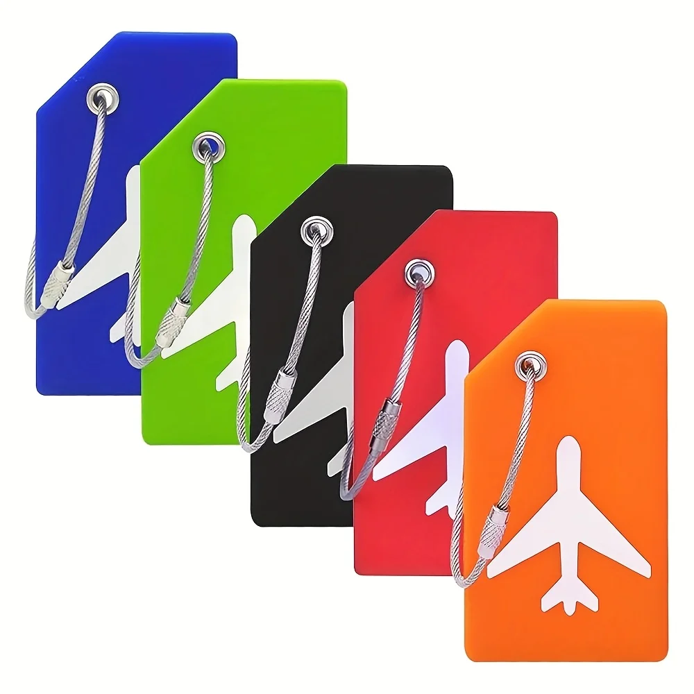 Silicone Luggage Tag for Suitcases with Stainless Loop, Tsa Approved, Privacy Protection Travel Essentials Bag Tags