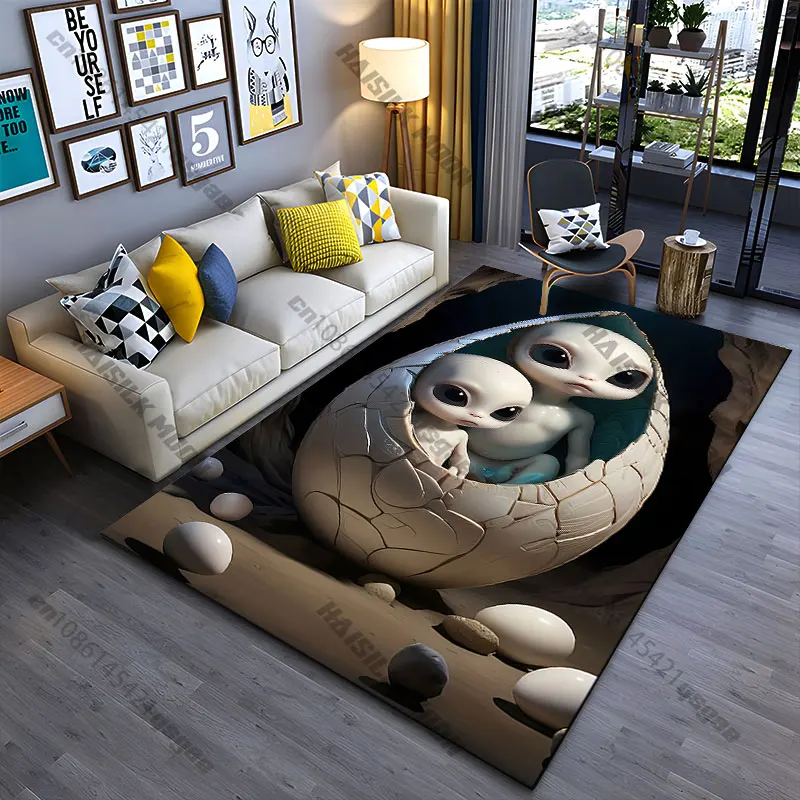 Alien hatching in mysterious environment carpet Yoga living room room decor children's crawling mat doormat area rug