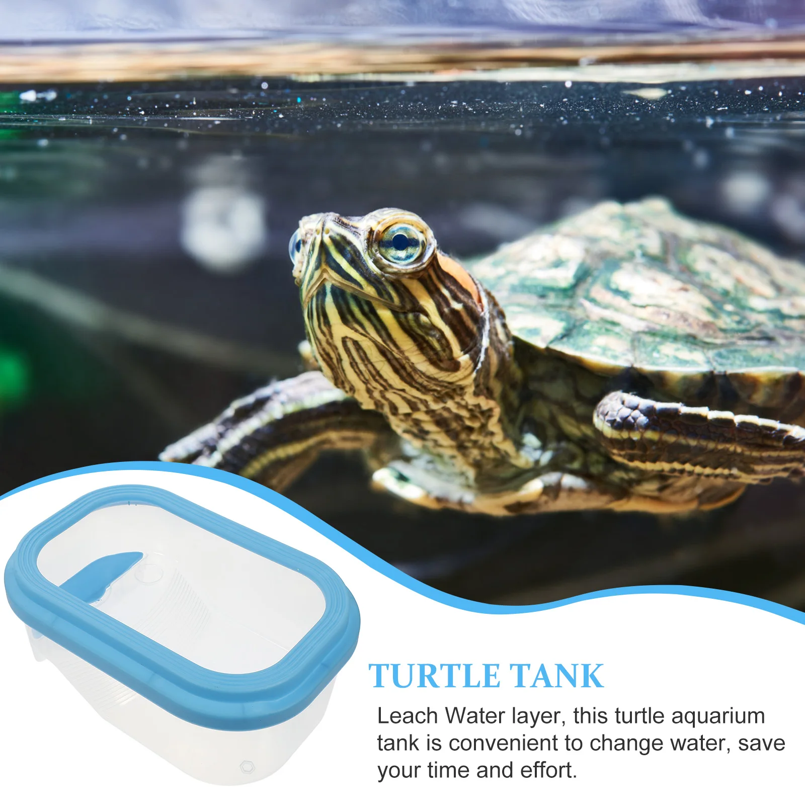 

1pc Turtle Tank Basking Platform Drying Table Non-Slip Ramp Feeding Trough Swimming Area Leach Water Layer Durable for