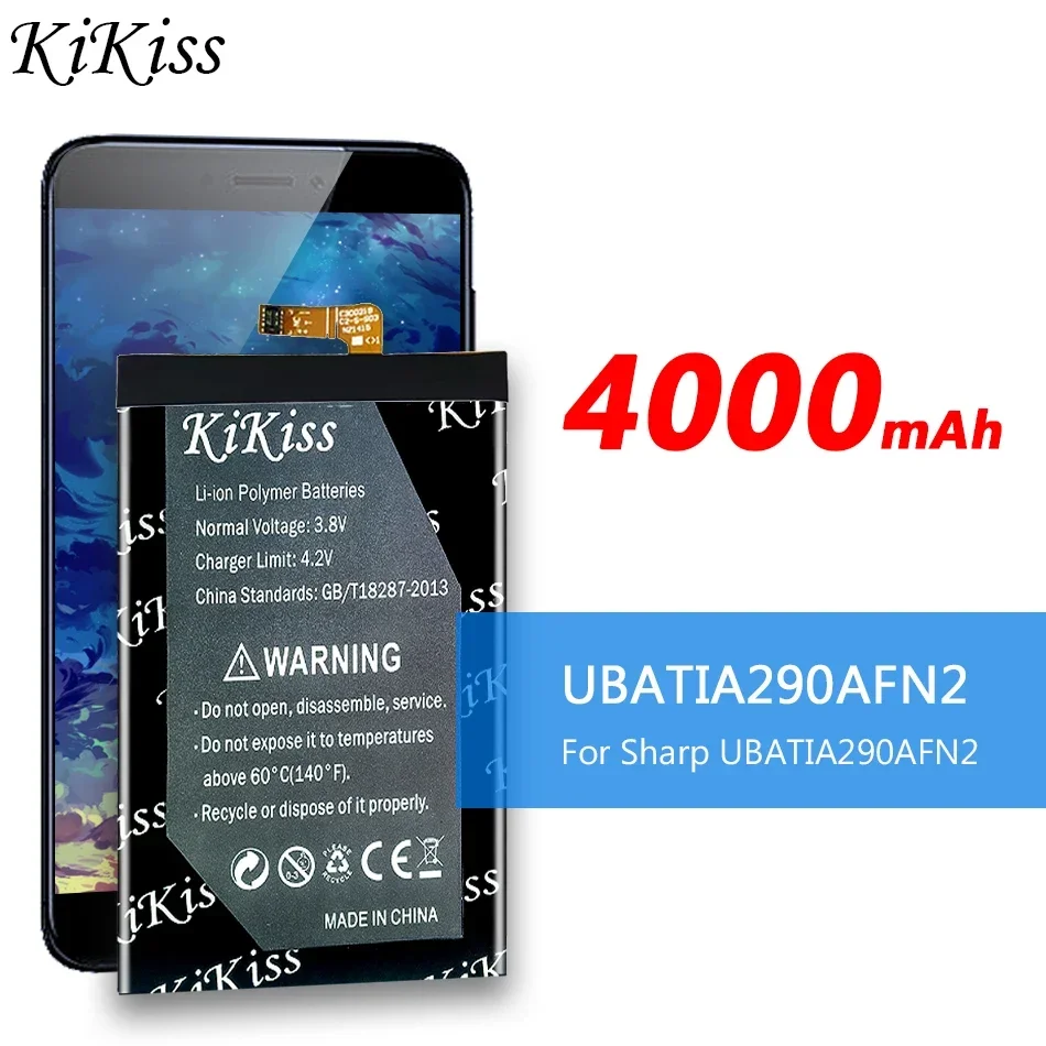 

Сменный аккумулятор KiKiss 4000 мАч UBATIA290AFN2 для Sharp UBATIA290AFN2, аккумуляторы для телефона большой емкости + подарочные инструменты