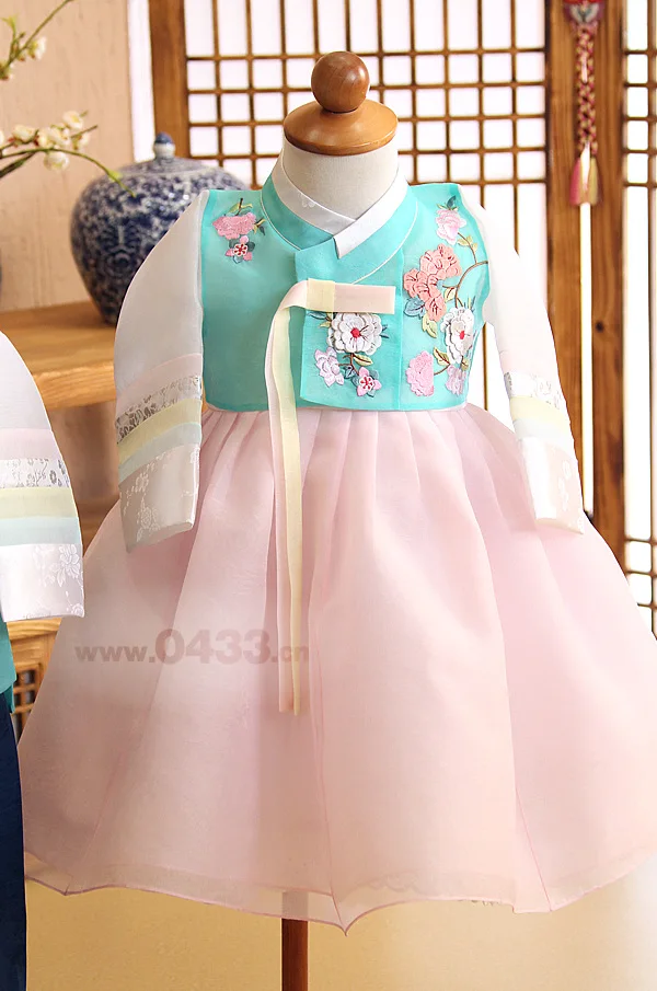 2020 New Children Kids Girl Korean Dolbok Baby Hanbok Dress Birthday Party Game Costume National Gfit US