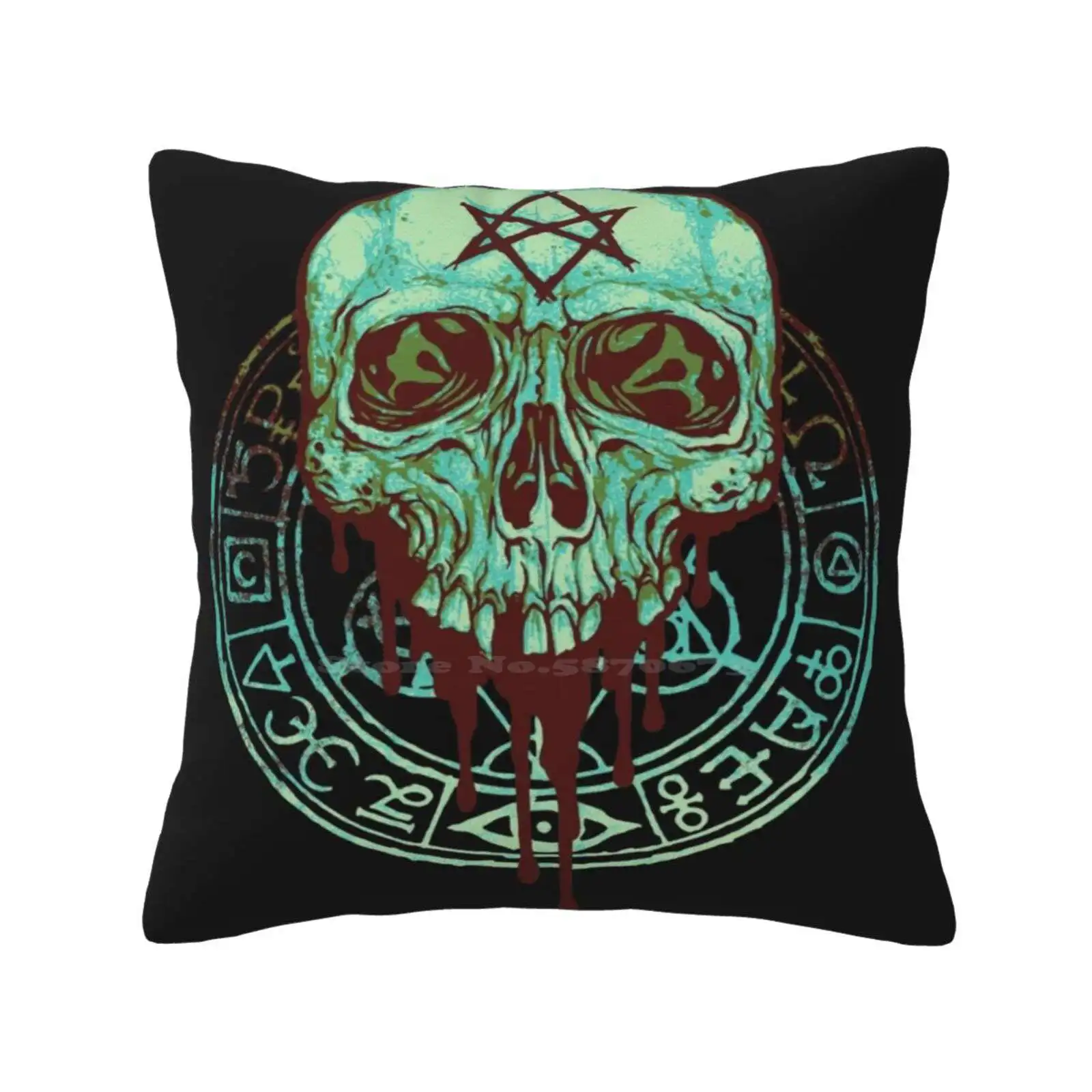 The Heretic Bedroom Office Hug Pillowcase Skull Dark Occult Hexagram Crowley Magick Horror Alchemy