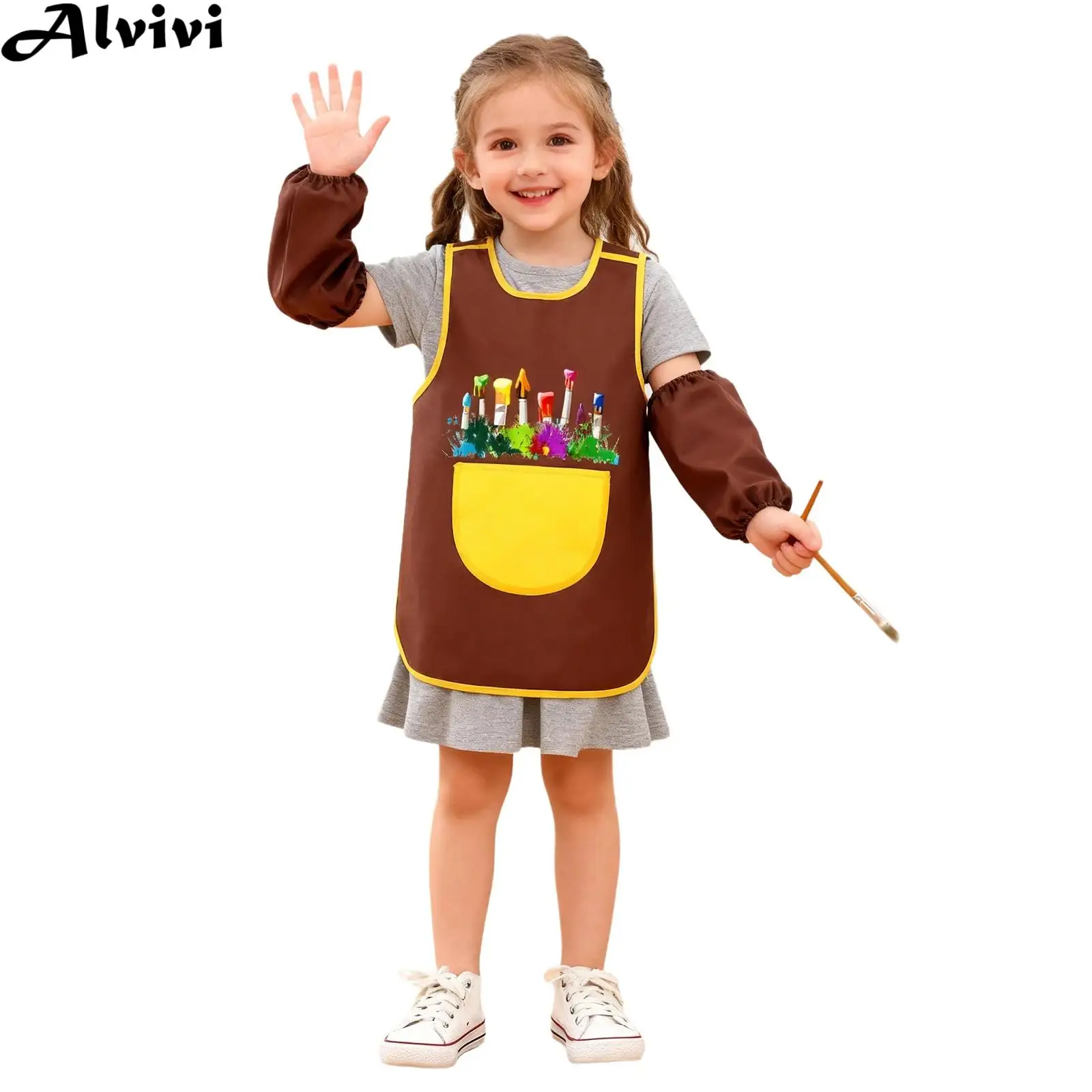 Tablier de peinture imperméable sans manches pour enfants, pull-over avec manches pour peintre, Cosplay, dessin, support de cuisine