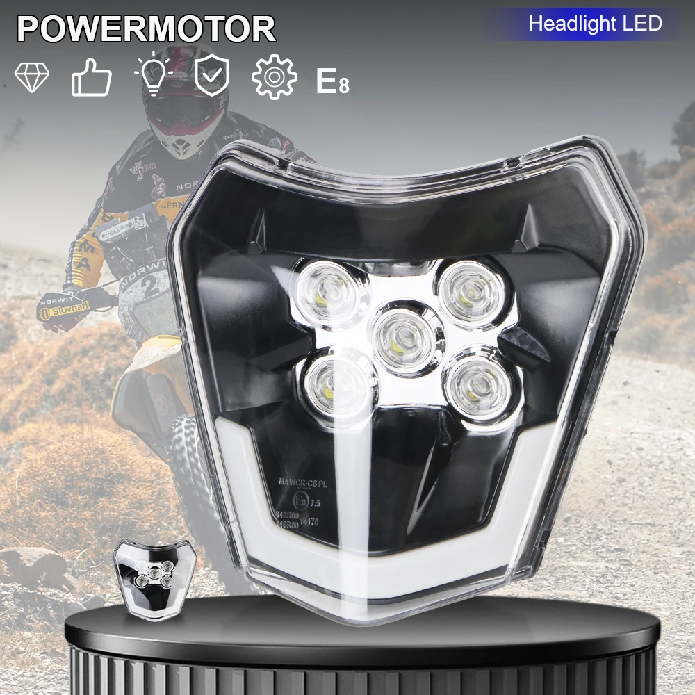 

LED Accessories Motorcycle Headlights Low Beam Universal High Beam For 150 250 350 450 Headlamp Moto KTM Off-Road Night Light