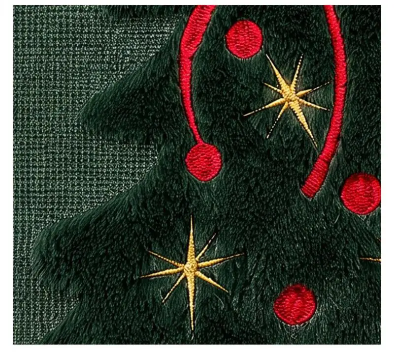 Weihnachts-Kissenbezug Cojines Grün Beige Plüsch Weihnachtsbaum Bestickter Kissenbezug Feiertags-Sofadekoration Kissenbezüge – Detail 8
