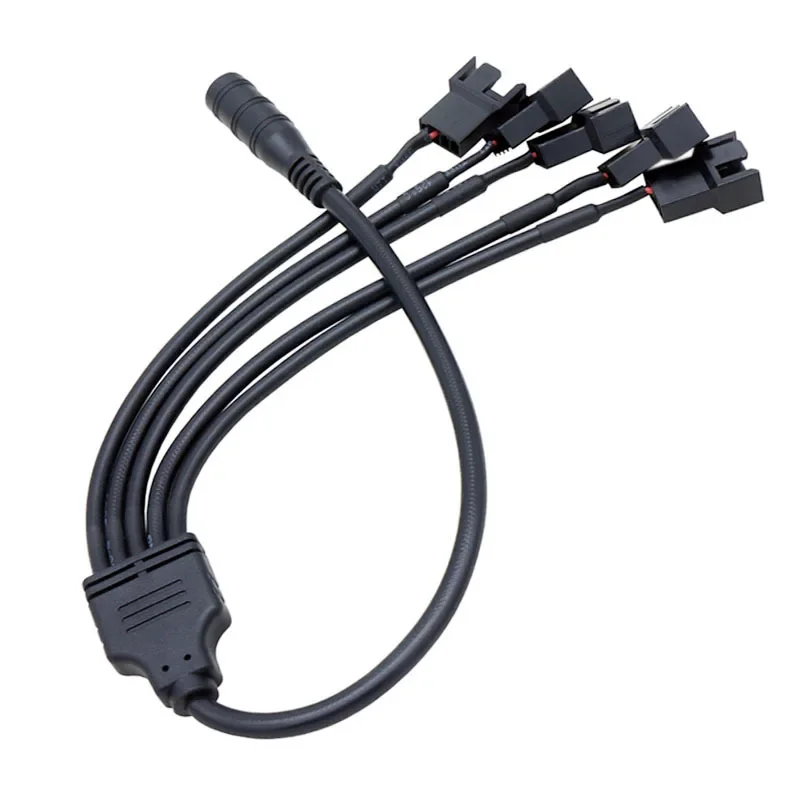 DC 5,5*2,1mm hembra 1 a 1 2 3 4 12V 4Pin PWM adaptador de ventilador Cable conector de fuente de alimentación