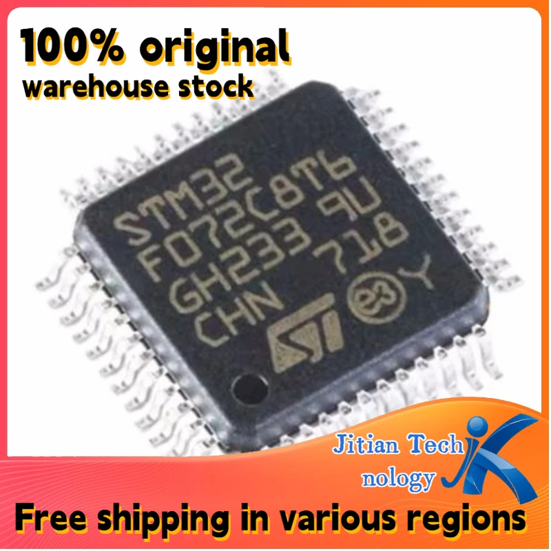 100% new 10PCS STM32F072RBT6 LQFP64 ARM Cortex-M0 32-bit microcontroller Channel direct sales