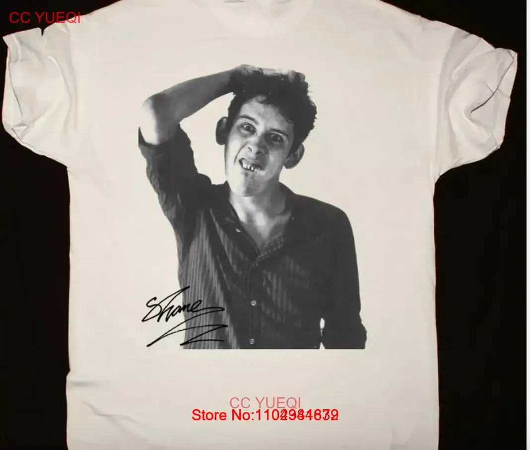 Shane MacGowan Signature T- Shirt Short Sleeve Cotton White Men