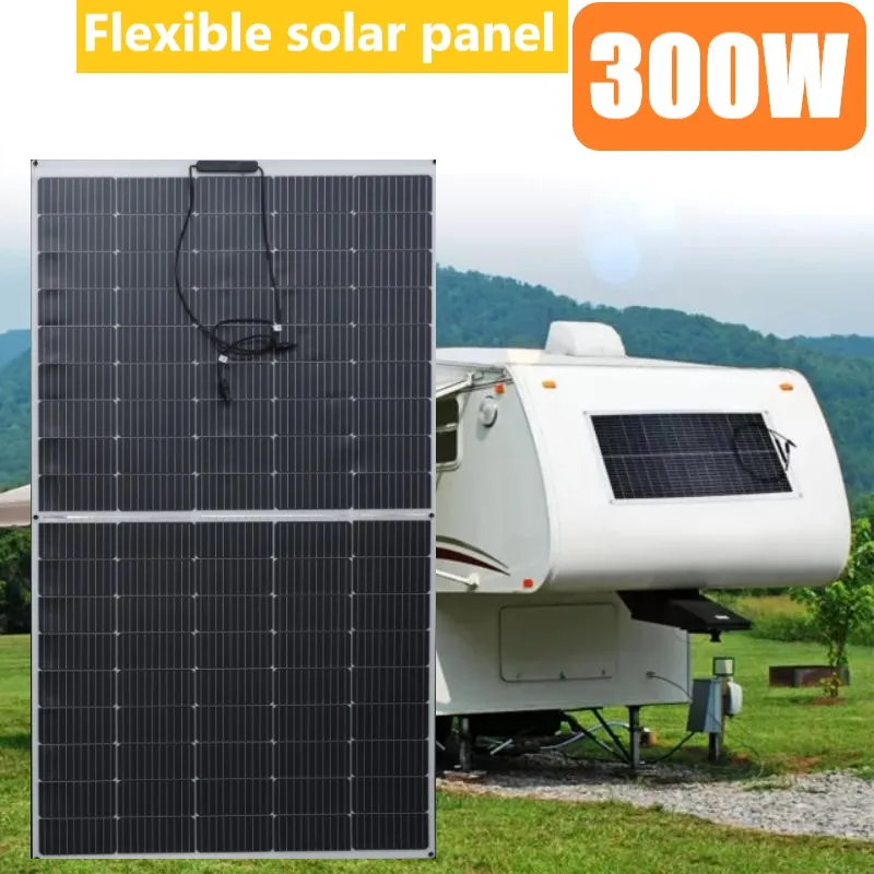 PowMr Flexible 300W Solar Panel Powerful 24V Solar Module Photovoltaic Panel For Roof Complete Photovoltaic System Power Supply