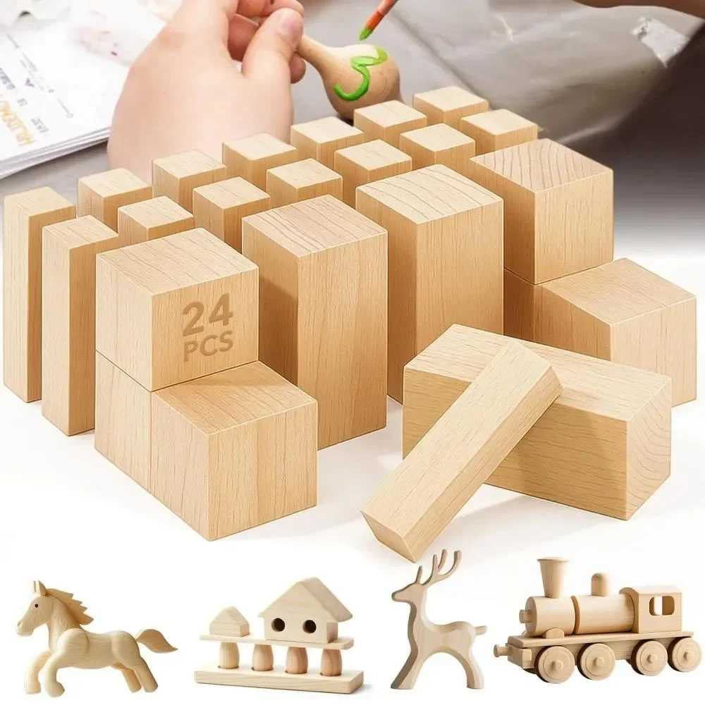24 blocs de bois sculptés en forme de basses, 3 tailles différentes, constituent un cadeau idéal pour la famille, les proches, les amis, les collègues et les voisins qui apprécient les produits en bois, et conviennent également aux débutants.