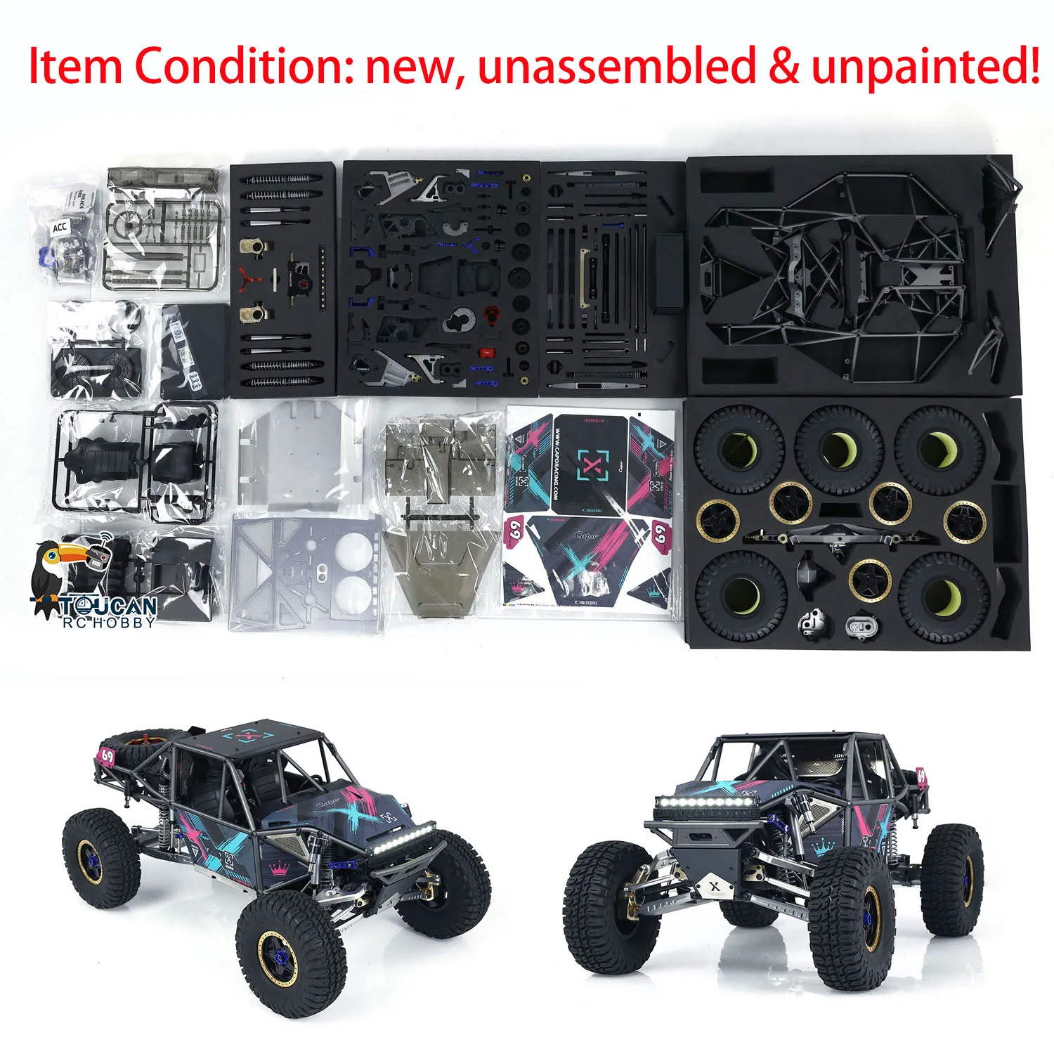 In Stock New Capo U4 CD1582X 1/8 RC Crawler Car 2 Speeds Radio Control Racing Vehicles Light System Kits Toy Model for Boys