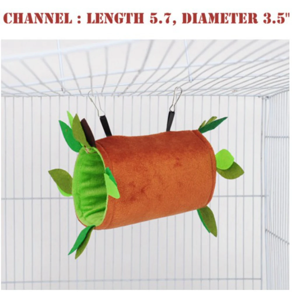 햄스터 슈가 글라이더 행잉 케이지 액세서리 세트, 잎 나무 디자인, 작은 동물 해먹 채널 로프웨이 스윙, 5 개