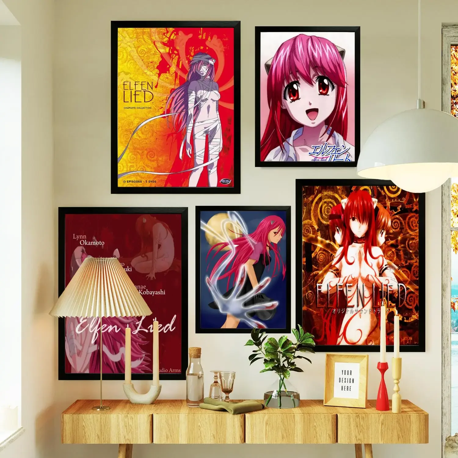 elfen lied Poster Prints Wall Art Canvas Painting Poster For Modern Family Living Room Home Decor