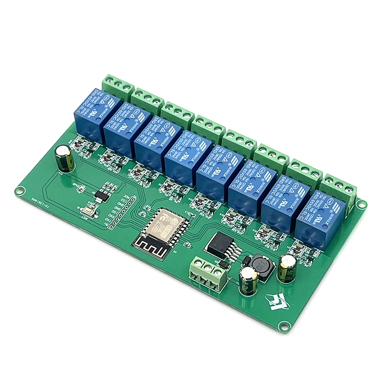 5V/7-28V Power Supply ESP8266 WIFI Eight-way Relay Module ESP-12F Development Board Secondary Development