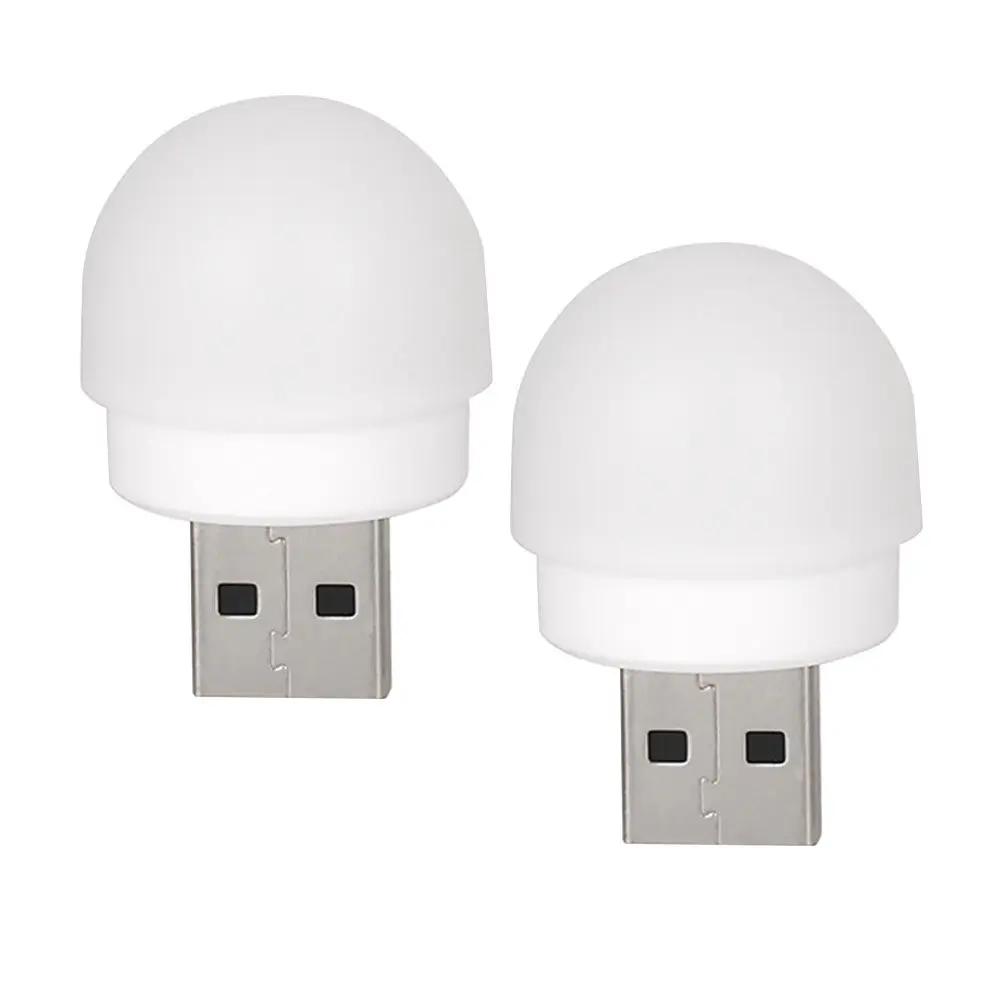 

2Pcs USB Night Lights Plastic Mini LED Bedroom Emergency Lamps Portable USB Charging Night Light LED Emergency Lights