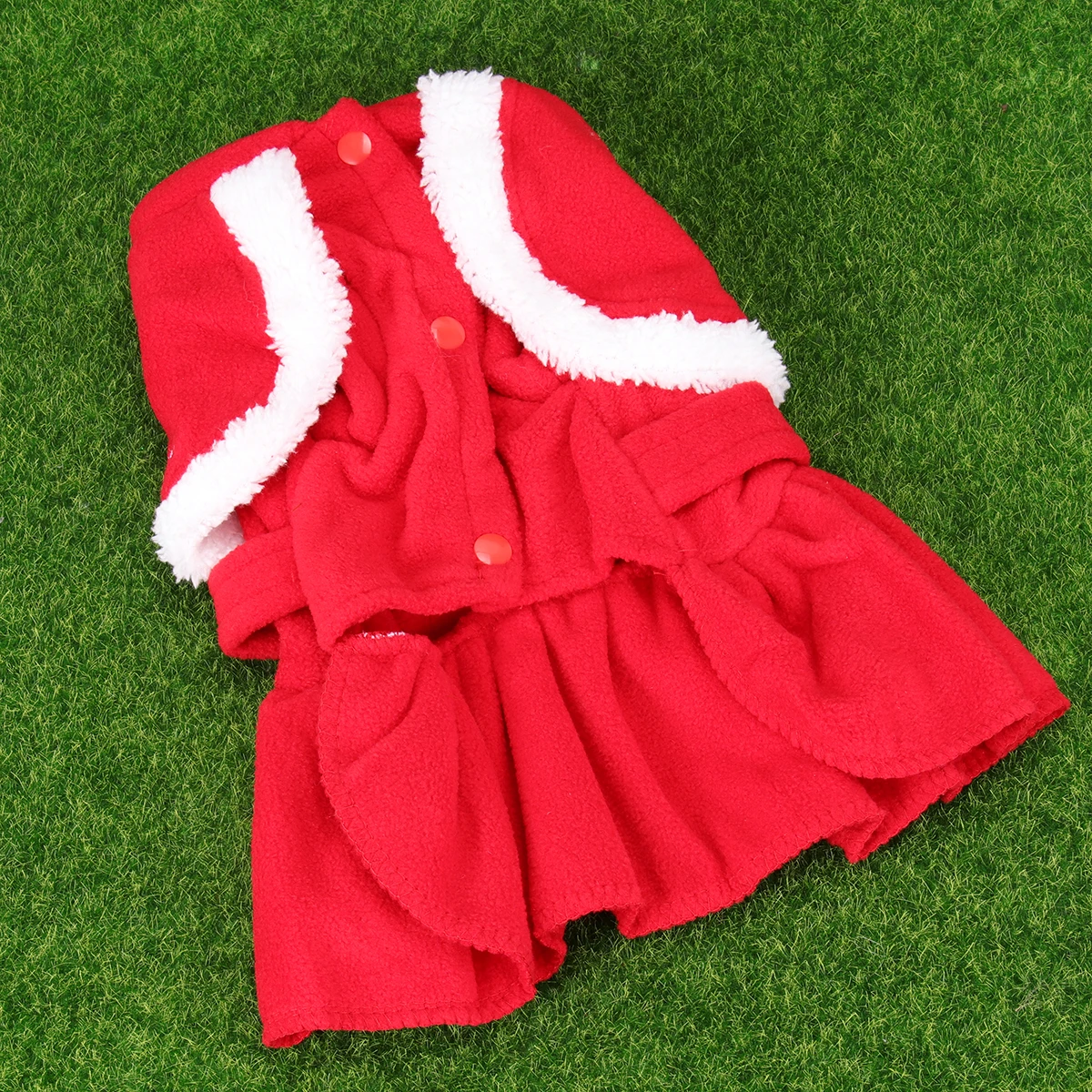 

Festival Christmas Skirt Double Layer Dress Warm Clothes Outdoor Walking Comfortable Puppy Skirt Bright Color Durable Easy On