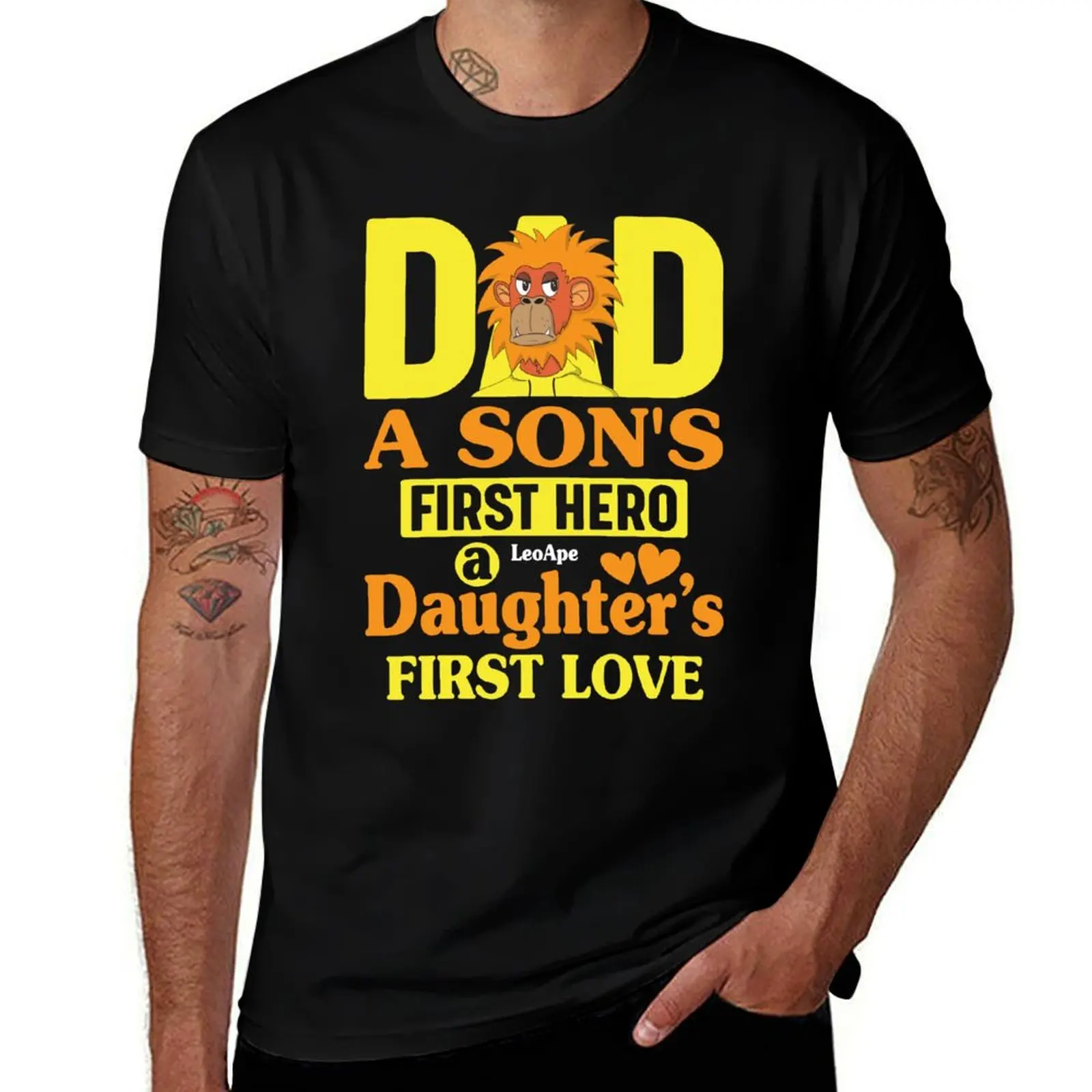 

cotton T-Shirt t-shirt man shirts black first summer t man package Dad T-Shirt man t for plain shirt cotton hero son's a