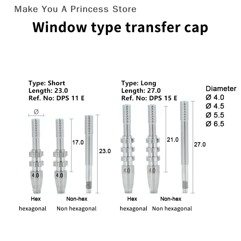 Dental Implants Titanium Columns Dental Accessories Dental Prostatic Components Compatible with Dentium Window Transfer Rod