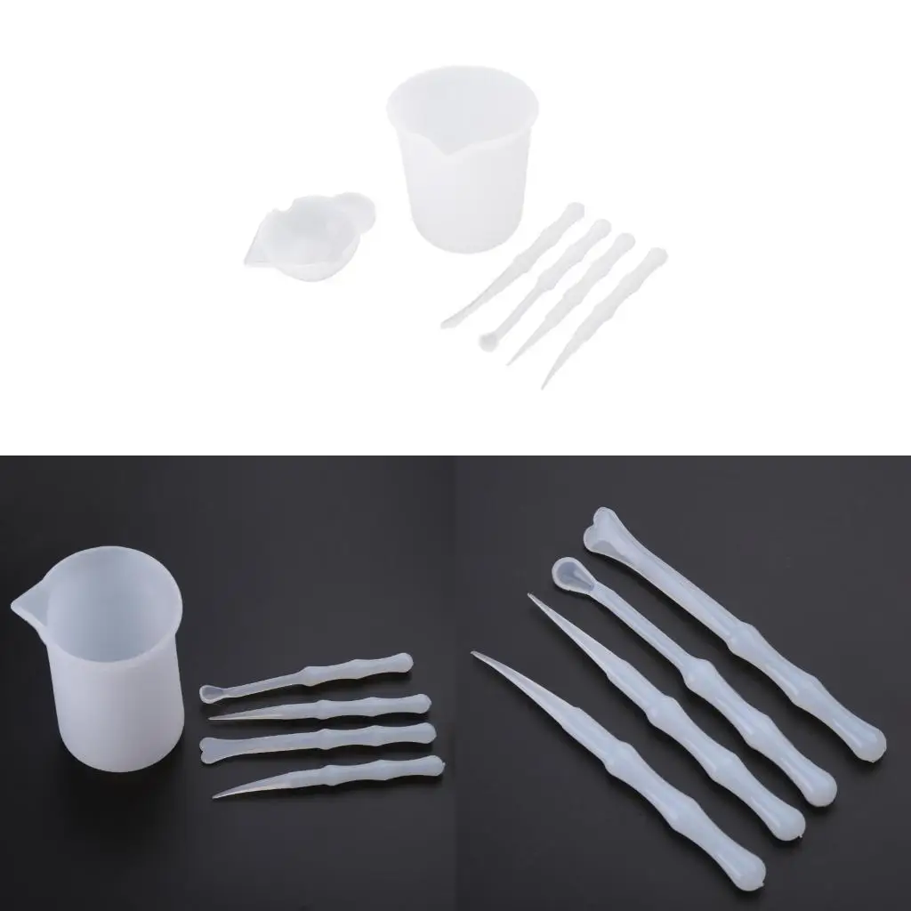  4Pieces/set Epoxy Resin Cups Measuring Cups Scraper Stirrers Spoon DIY Casting