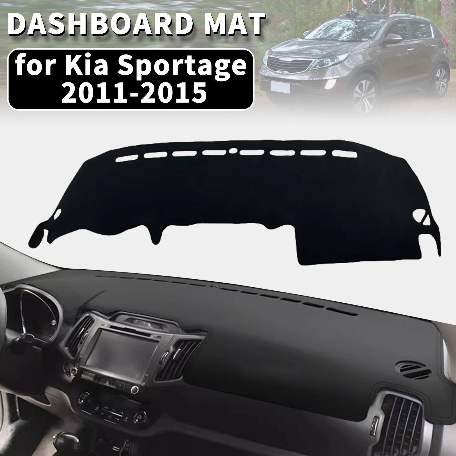 

for Kia Sportage R SL 2015-2011 3rd Dashmat Dashboard Cover Dash Mat Anti-UV Sun Shade Carpet Pad Car Styling Protector