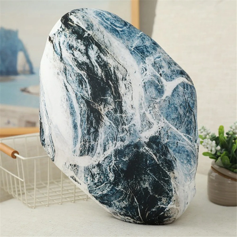 Plush Toy Cobblestone Backrest Fashion Pillow Bolster Cushion Stone Shape Pillow Creative Stone Rock for Children Birthday Gift