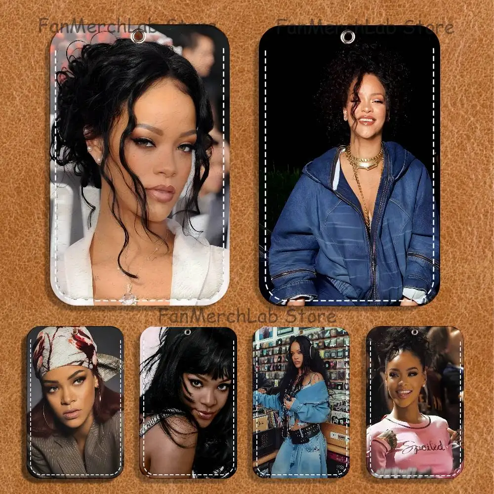 

Singer R-RihannaS Holder Keychain For Bank Business Work Card Holder Student Card Protective Case Bus Card