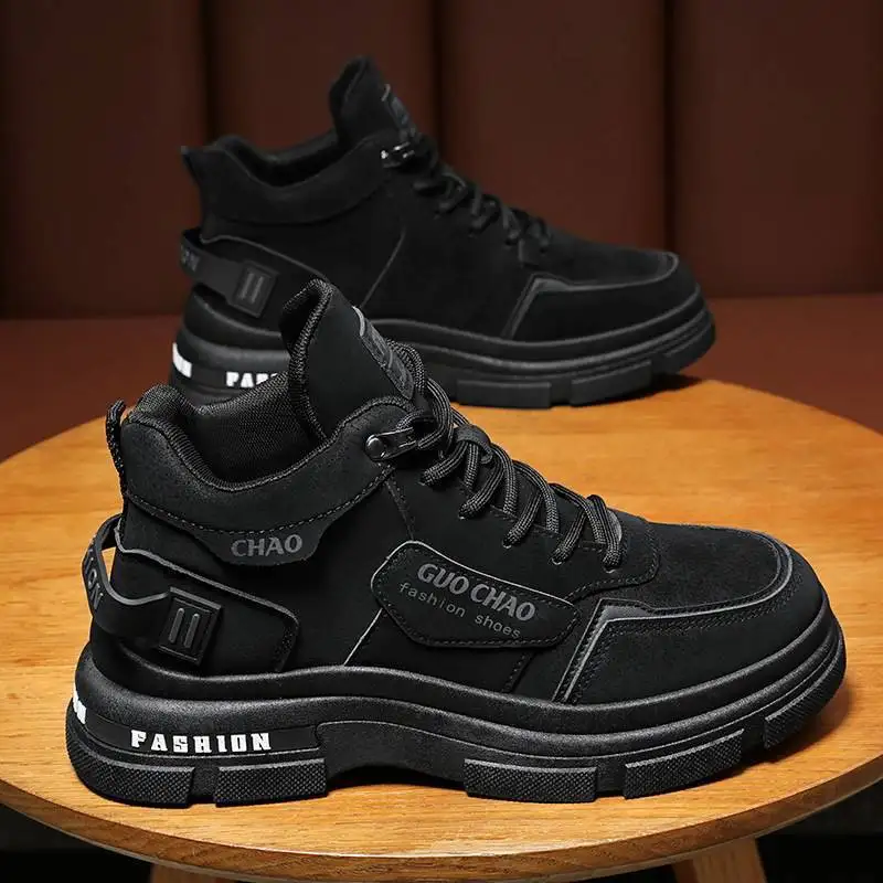 2026 Men's High Top Breathable Work Oes Autumn Season Faionable Casual Footwear Comfortable PU Material