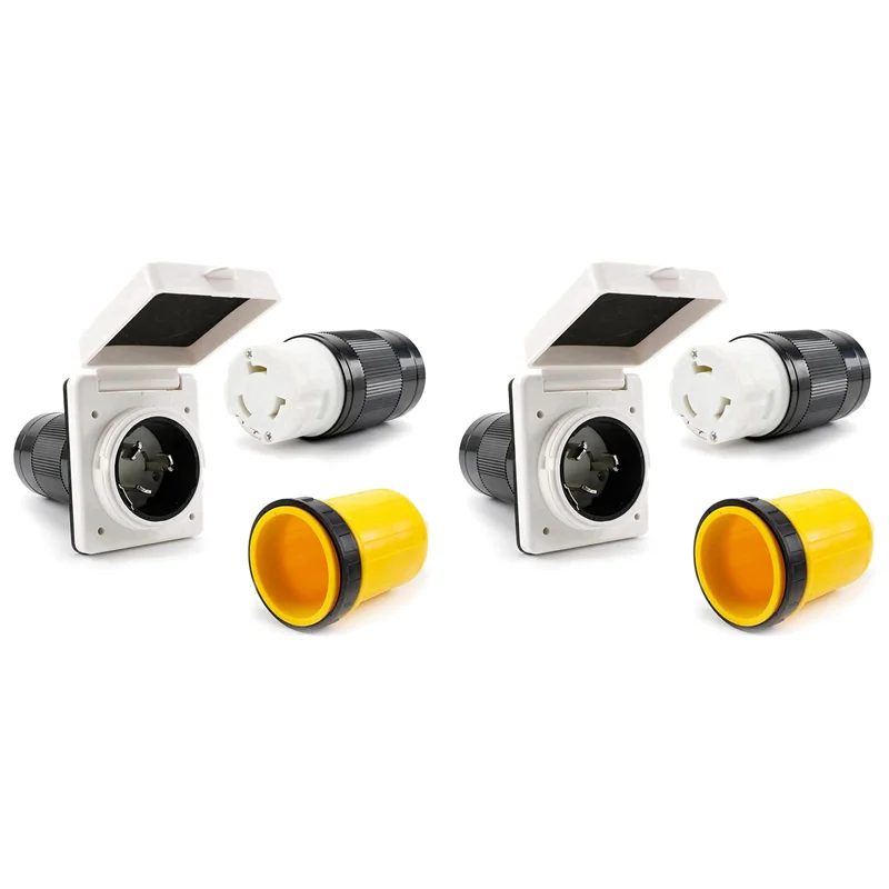 

2X 30 Amp RV Power Inlet Receptacle, 30 Amp RV Power Cover Twist Locking Connector