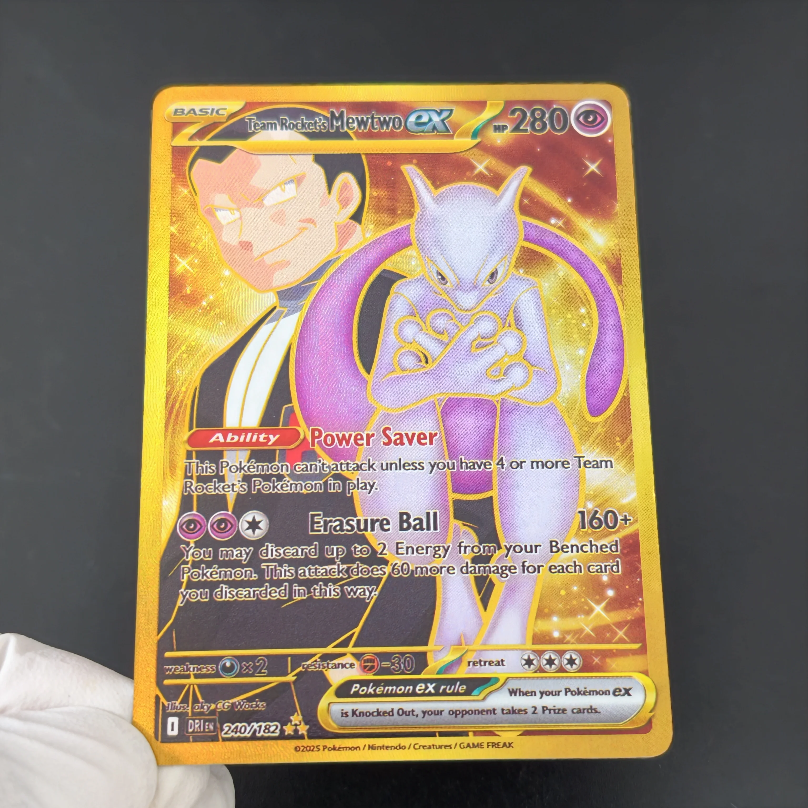 English PTCG Proxy Card Pokemon Destined Rivals DRI Holo Rare Cards Team Rocket Mewtwo Garchomp Giovanni Trainer Self Made Cards view 3