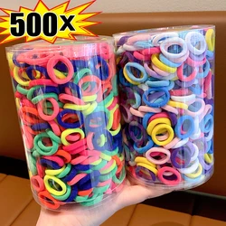 100/500PCS Women Girls Colorful Nylon Elastic Hair Bands Ponytail Hold Small Hair Tie Rubber Bands Scrunchie Hair Accessories