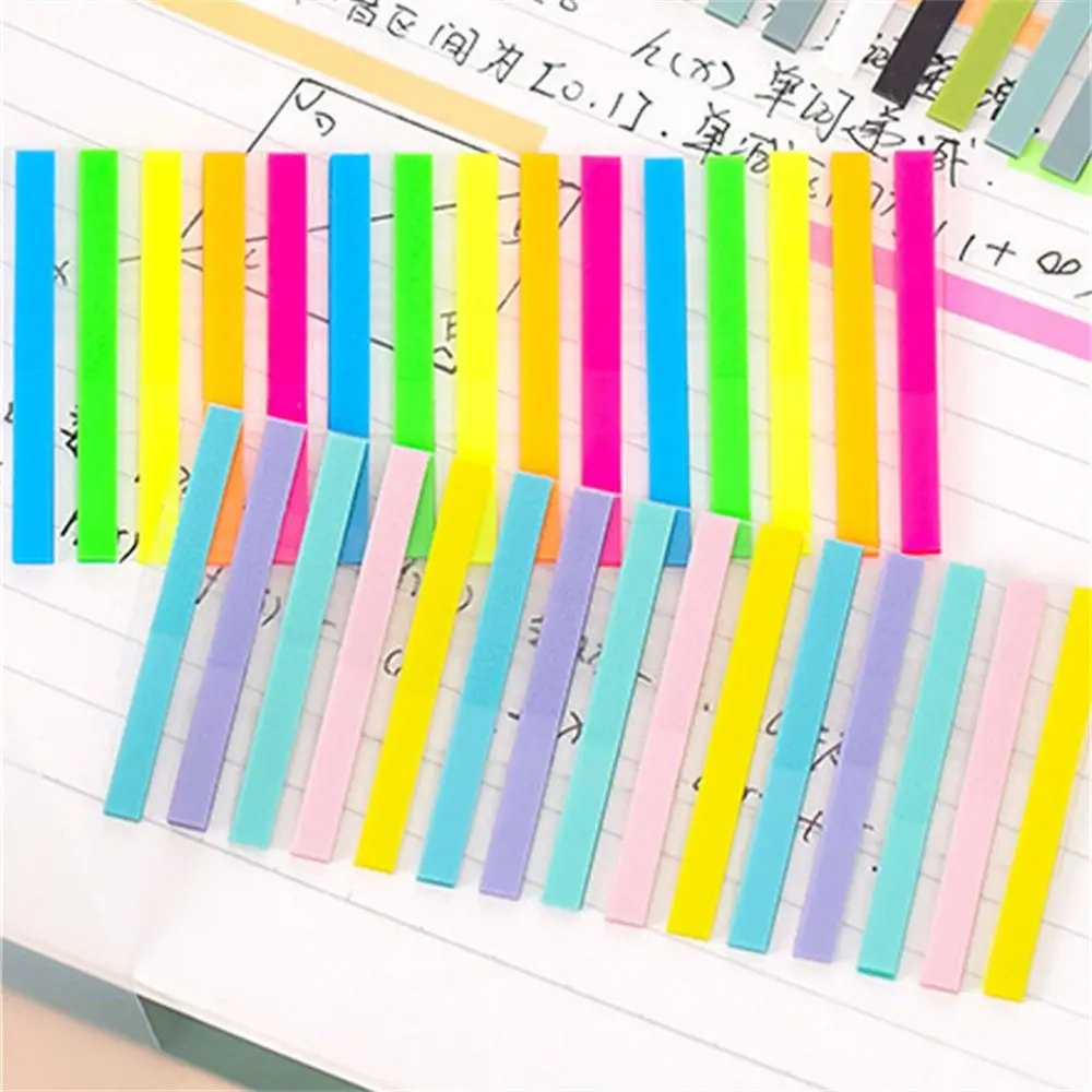 สํานักงานโปร่งใสเครื่องหมายหน้านักเรียนสติกเกอร์เรืองแสงดัชนี Sticky Notes อ่านไฮไลท์สติกเกอร์ดัชนีแท็บธง