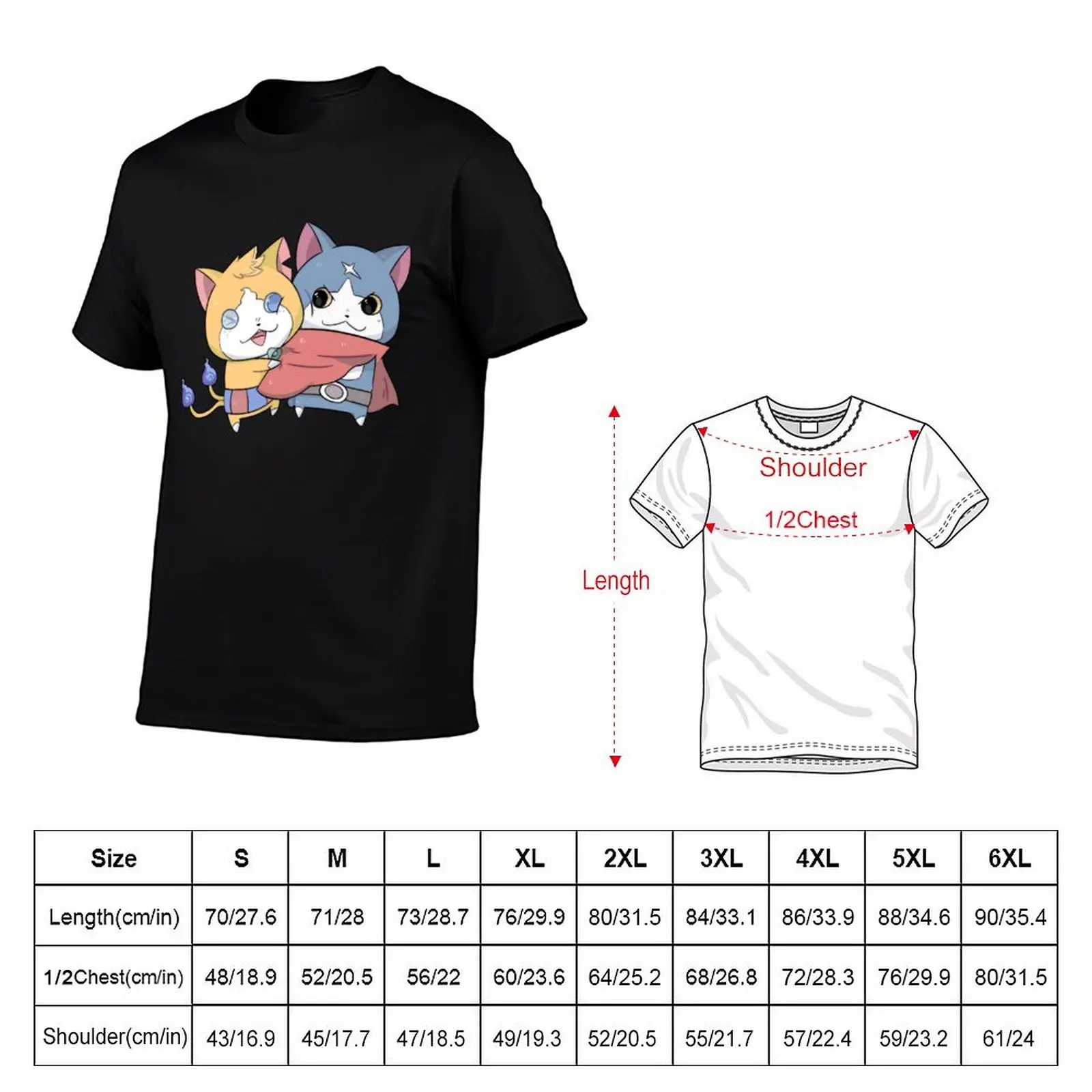 Yokai-Watch Fuyunyan & Tomnyan T-Shirt summer clothes vintage anime shirt mens designer t shirt