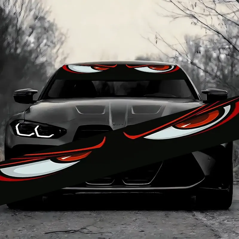 

1PC Evil Eye Car Windshield Sticker Vinyl Decal Durable Self-Adhesive Easy Install for Front Windshield Hood Exterior Decoration