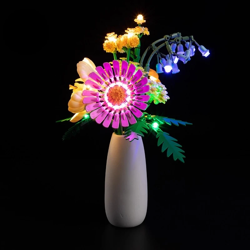 Conjunto de luz LED adequado para LEGO Petite Sunny Bouquet 10347 Os blocos de construção da coleção botânica não incluem o modelo de tijolos