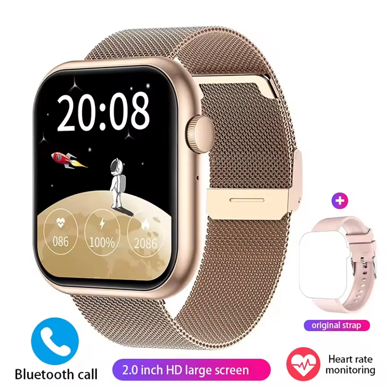 Smart Watch Men Women Bluetooth Call Smartwatch 2025 NEW Custom Dial AI Voice For iphone 11 12 Mini 13 Pro Max iphone X XR XS