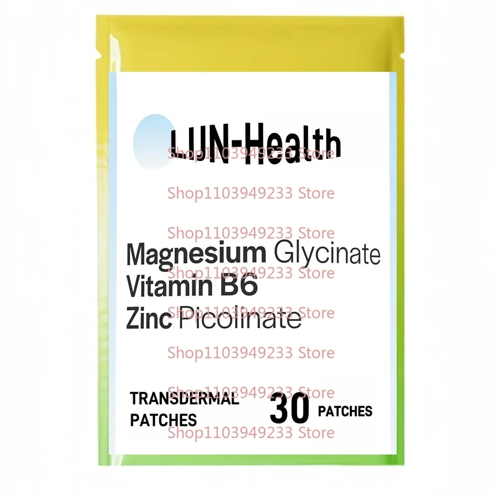 

30 Patches Magnesium Glycinate Transdermal Patches with Vitamin B6 Zinc Hormone Balance Immune System Support