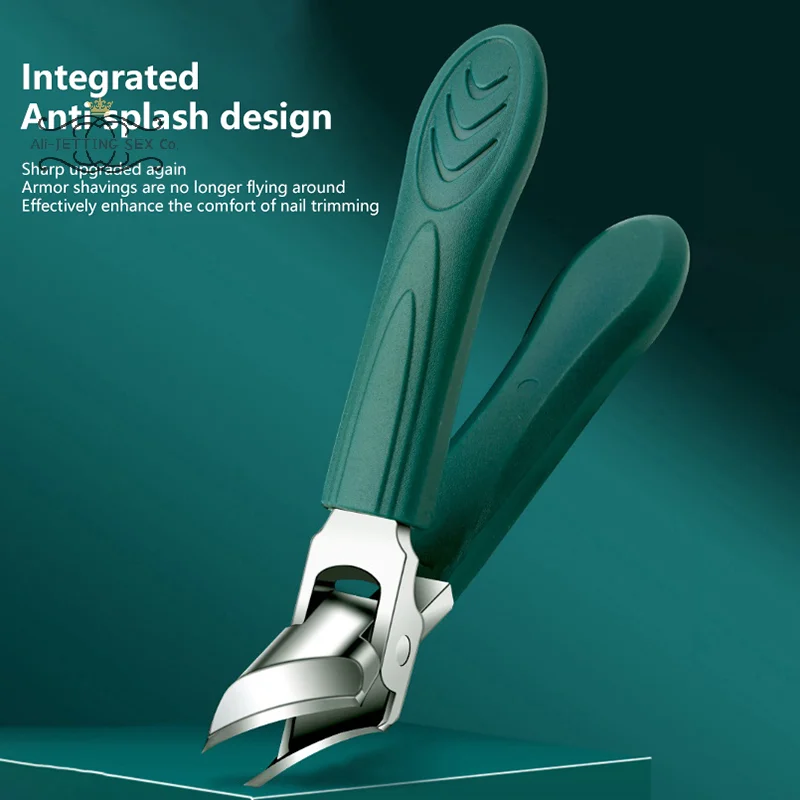 Professioneller schräger Nagelknipser, breite Backenöffnung, spritzwassergeschützt, Nagelknipser, Zehennagelzange, Maniküre-Werkzeuge, Edelstahl