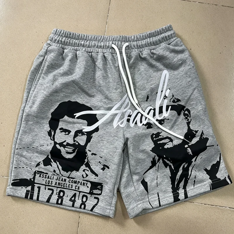 

New That's A Awful Lot of Cough Syrup Shorts Fashion Grey Funny Portrait Patterns Loose Sports Casual Shorts