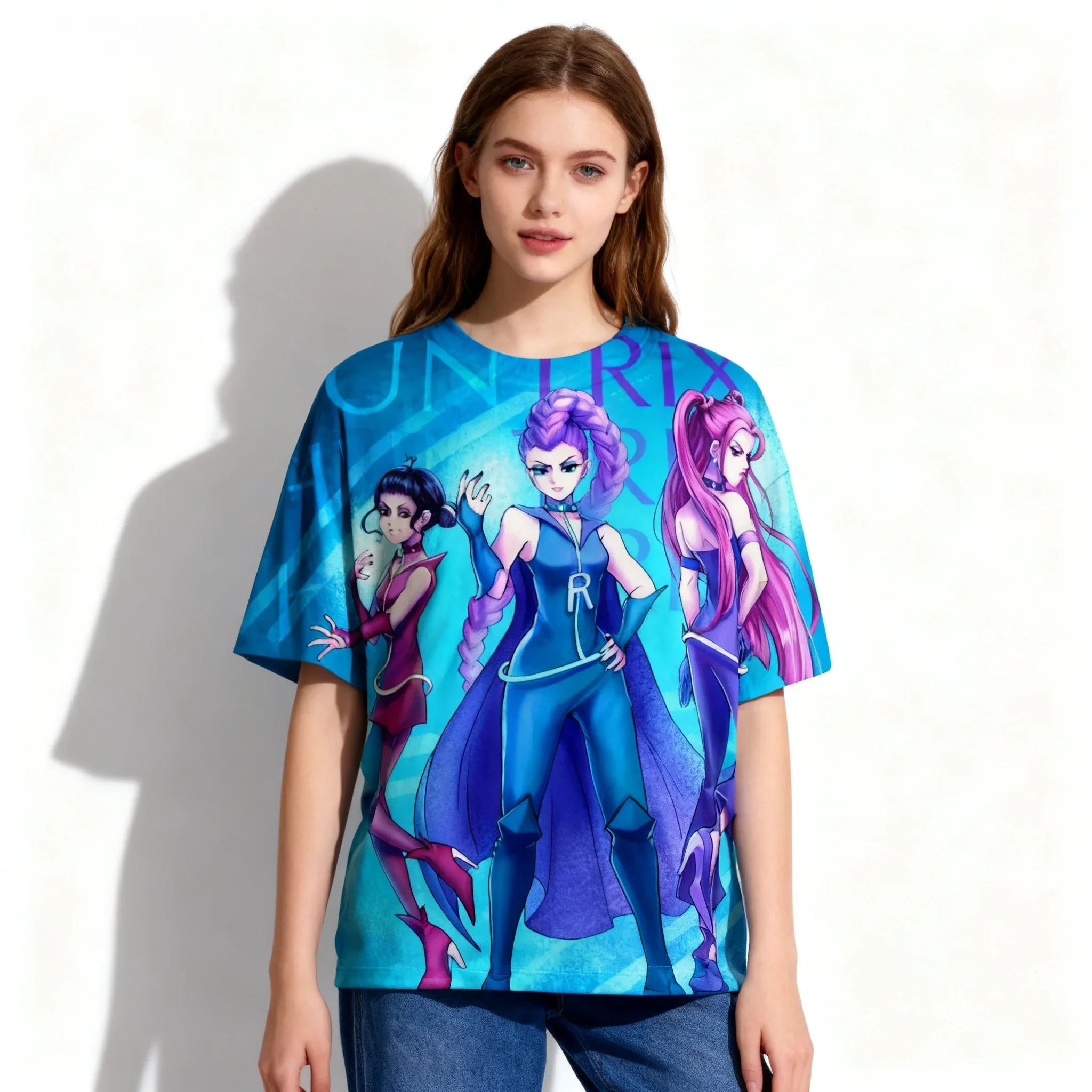 2026 Hot Selling Korean American Street Kpop Witch Hunt T-shirt 3D Women's Adult and Children's Oversized Clothing T-shirt Gift