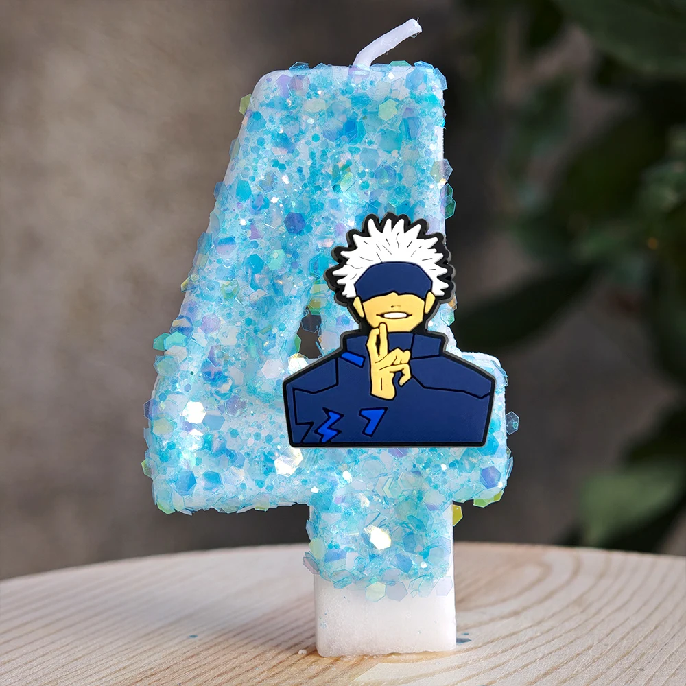 Cartoon Jujutsu Kaisen Candle Number 0-9 Birthday Cake Candle Decoration Birthday Party Cake Topper Baby Shower Decoration Gift