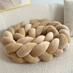 Three-strand Rope Coiled Round Pillow Nordic Style Pillow Sofa Back Pillow Hand-woven Twist Seat Cushion Cushion